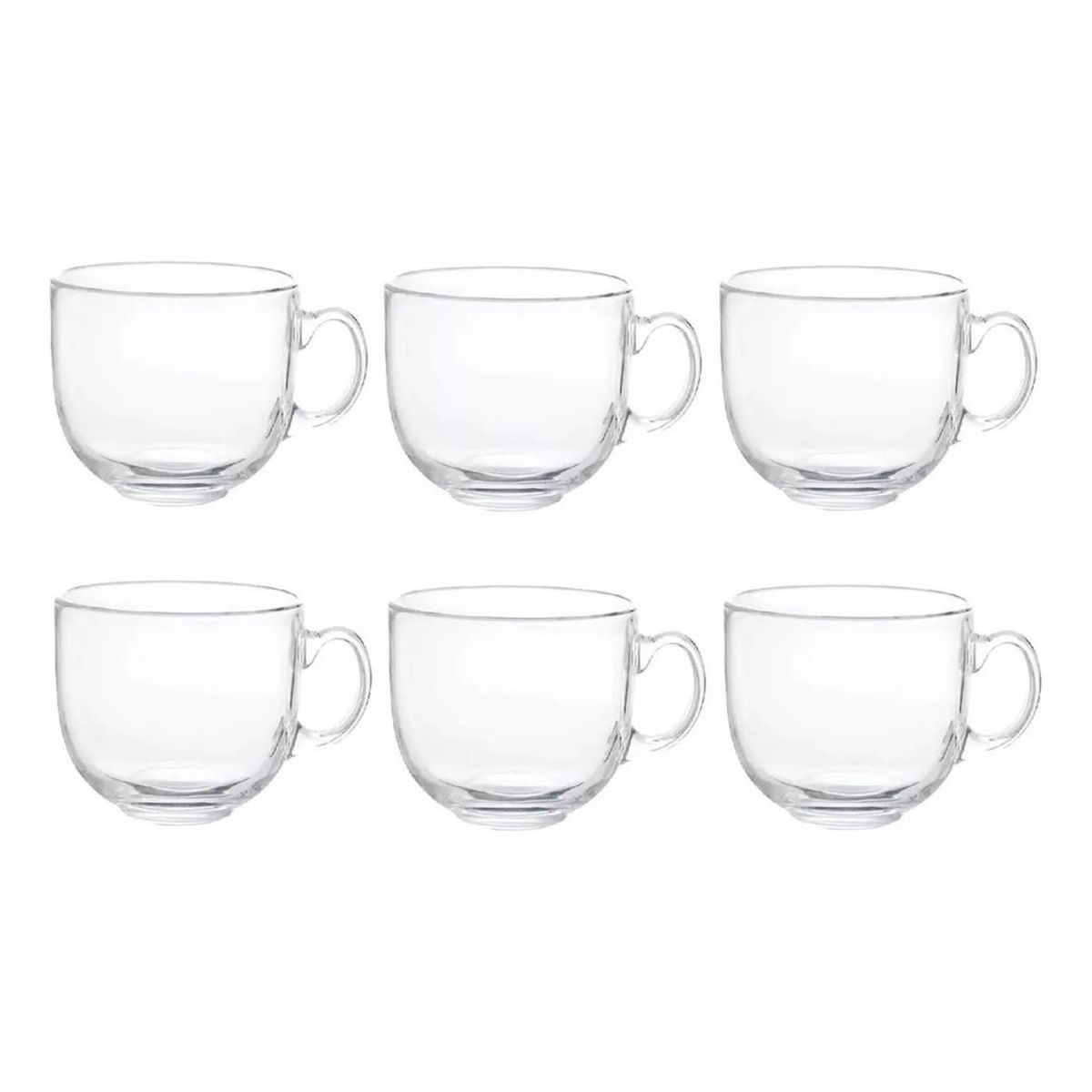 IMPORTCLICK - Set 6 Tazas Café Té Sin Plomo Vidrio Templado 450 ML IMPORTCLICK