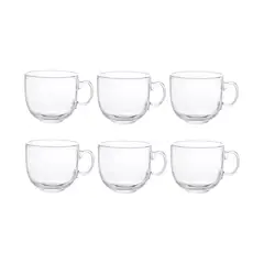 IMPORTCLICK - Set 6 Tazas Café Té Sin Plomo Vidrio Templado 450 ML