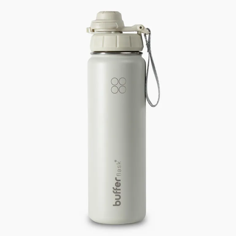 Termo Botella Agua Termica Acero Inox + Tapas 700ml - Crema