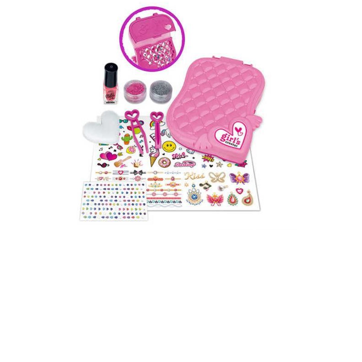 GENERICO - Set de pintura estudio de maquillaje tatuajes para niñas