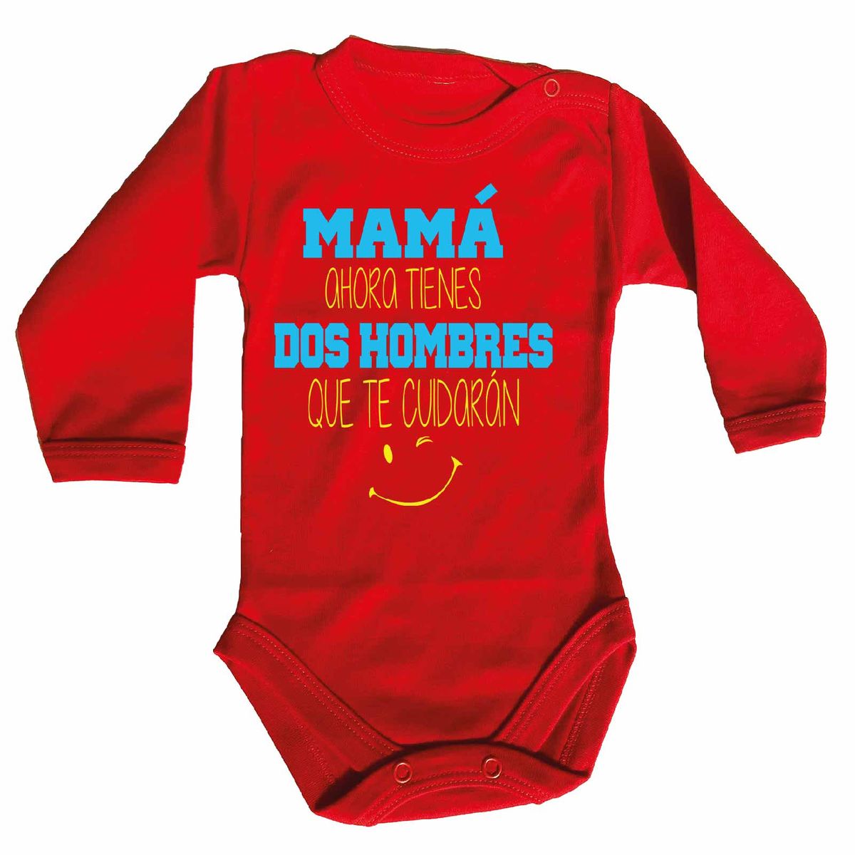 GENERICO - PILUCHOS BODY DE BEBE MAMÁ DOS HOMBRES TE CUIDARÁN