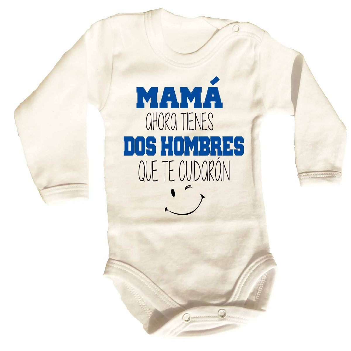 GENERICO - PILUCHOS BODY DE BEBE MAMÁ DOS HOMBRES TE CUIDARÁN
