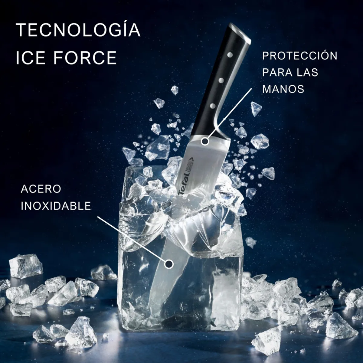 TEFAL - Cuchillo Chef 20cm Ice Force Tefal