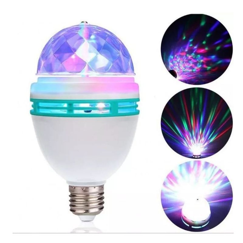 GENERICO - AMPOLLETA LED MULTICOLOR DISCO GIRATORIA