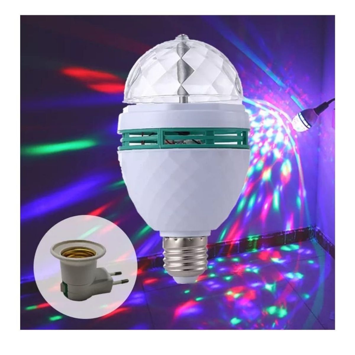 GENERICO - AMPOLLETA LED MULTICOLOR DISCO GIRATORIA
