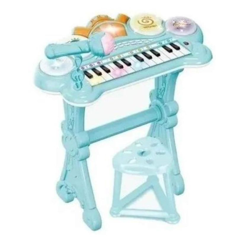GENERICO - Juguete Piano Musical Niño Con Microfono Azul