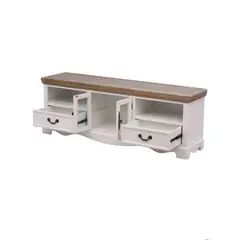 ECOMUSO - RACK TV CLASICO BLANCO CUBIERTA ALBAYALDE EF14109