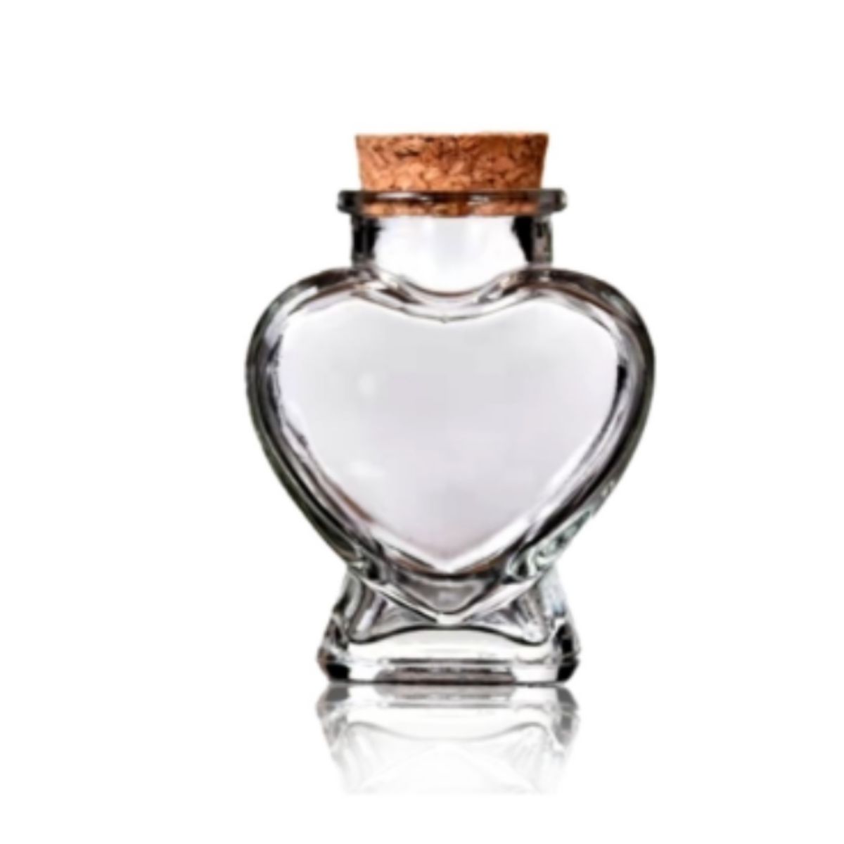 GENERICO - Frasco Vidrio Corazon Tapa Corcho 100ML
