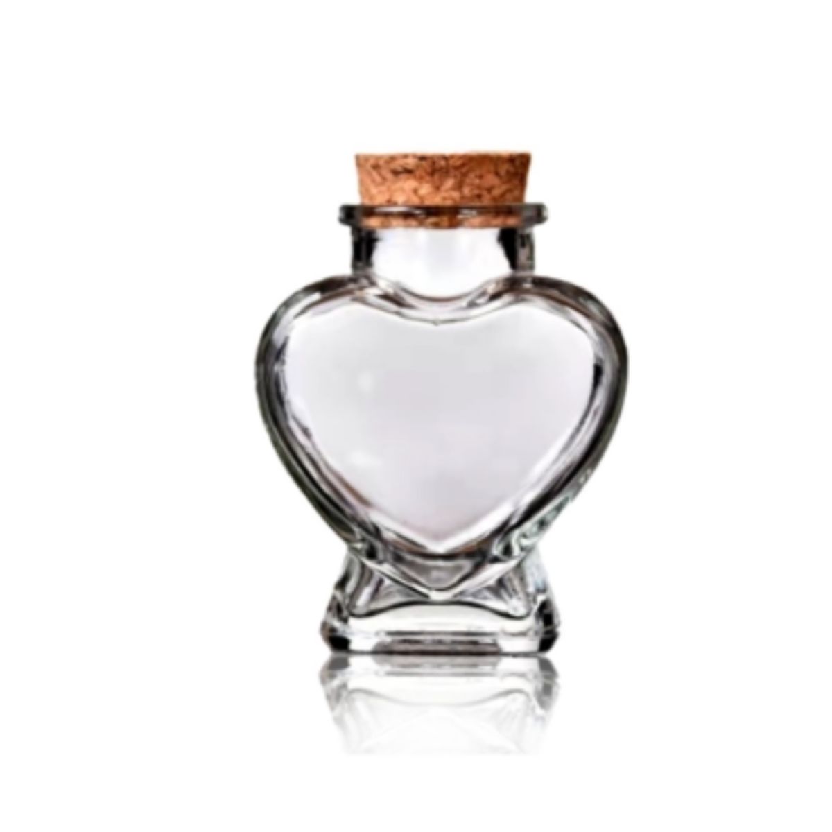 GENERICO - Frasco Vidrio Corazon Tapa Corcho 100ML