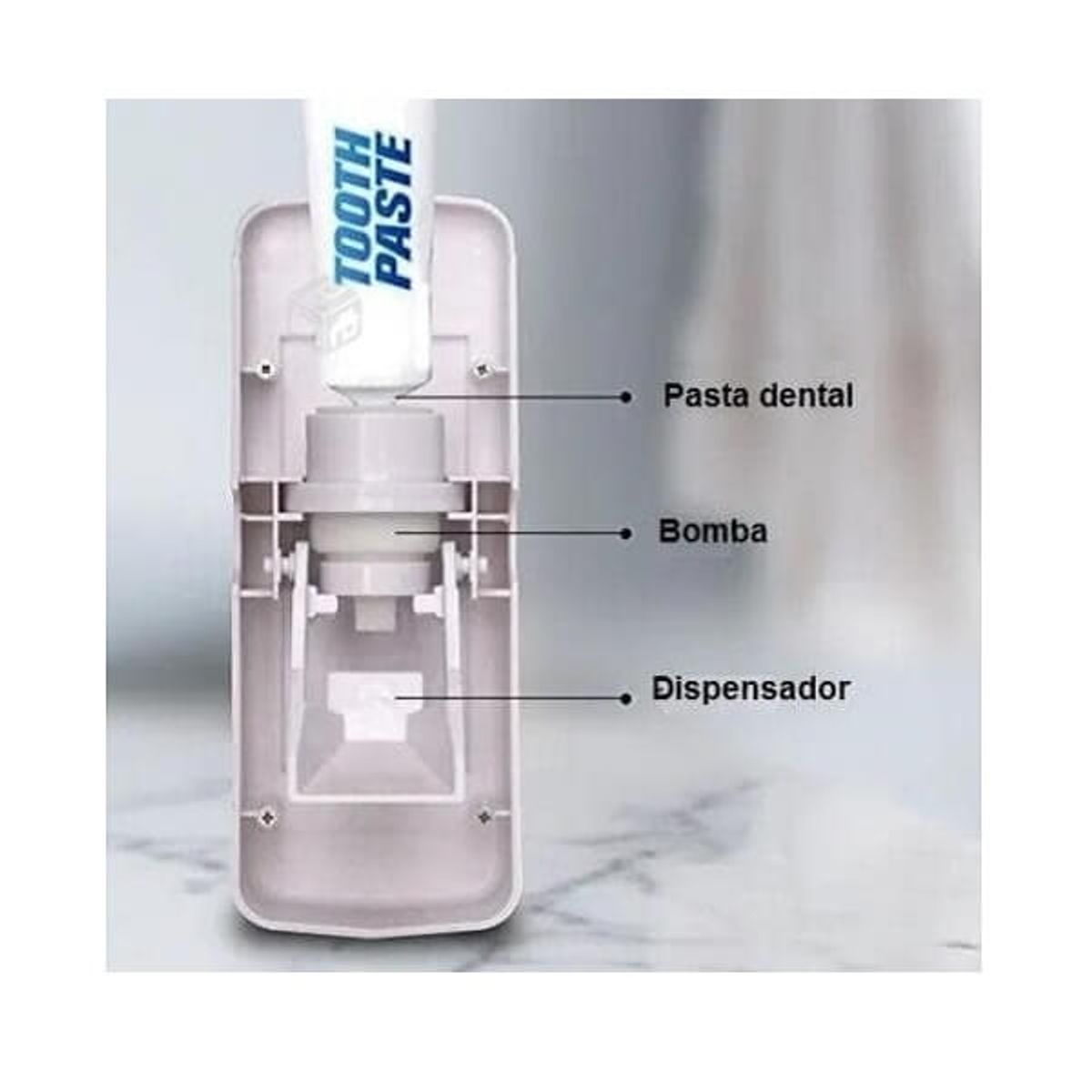 GENERICO - Porta Cepillo Con dispensador Exprimidor De Pasta Dental