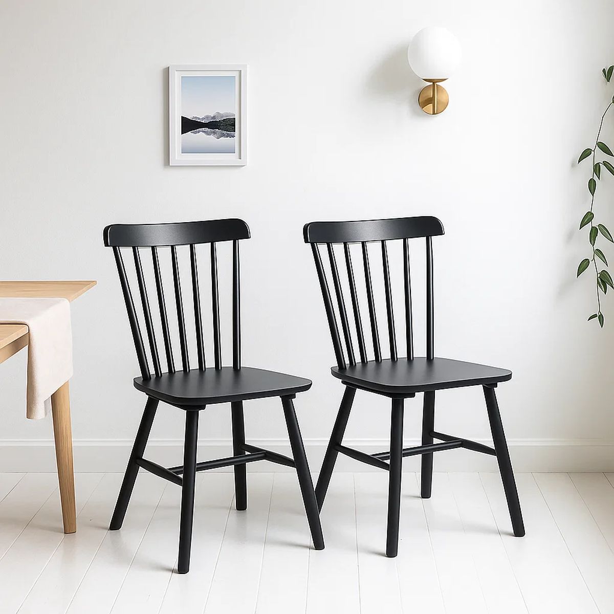 KLIK - Pack de 2 Sillas Windsor Madera - Negra KLIK