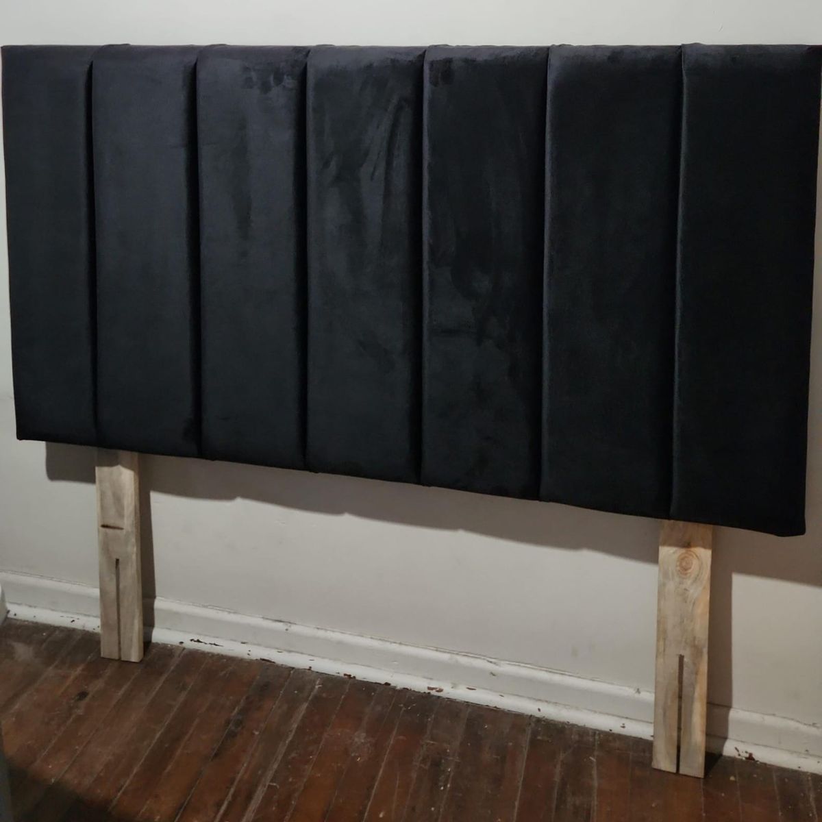 GENERICO - Respaldo tubular FELPA NEGRO 1.5 plazas