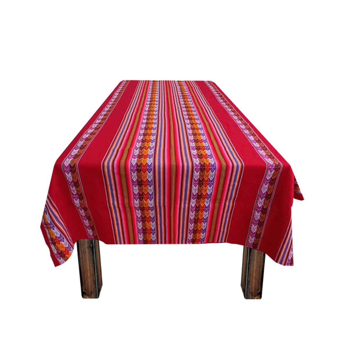 GENERICO - Manta Mantel Aguayo Andino 1.10 X 2.30 cm Decorativos Rojo