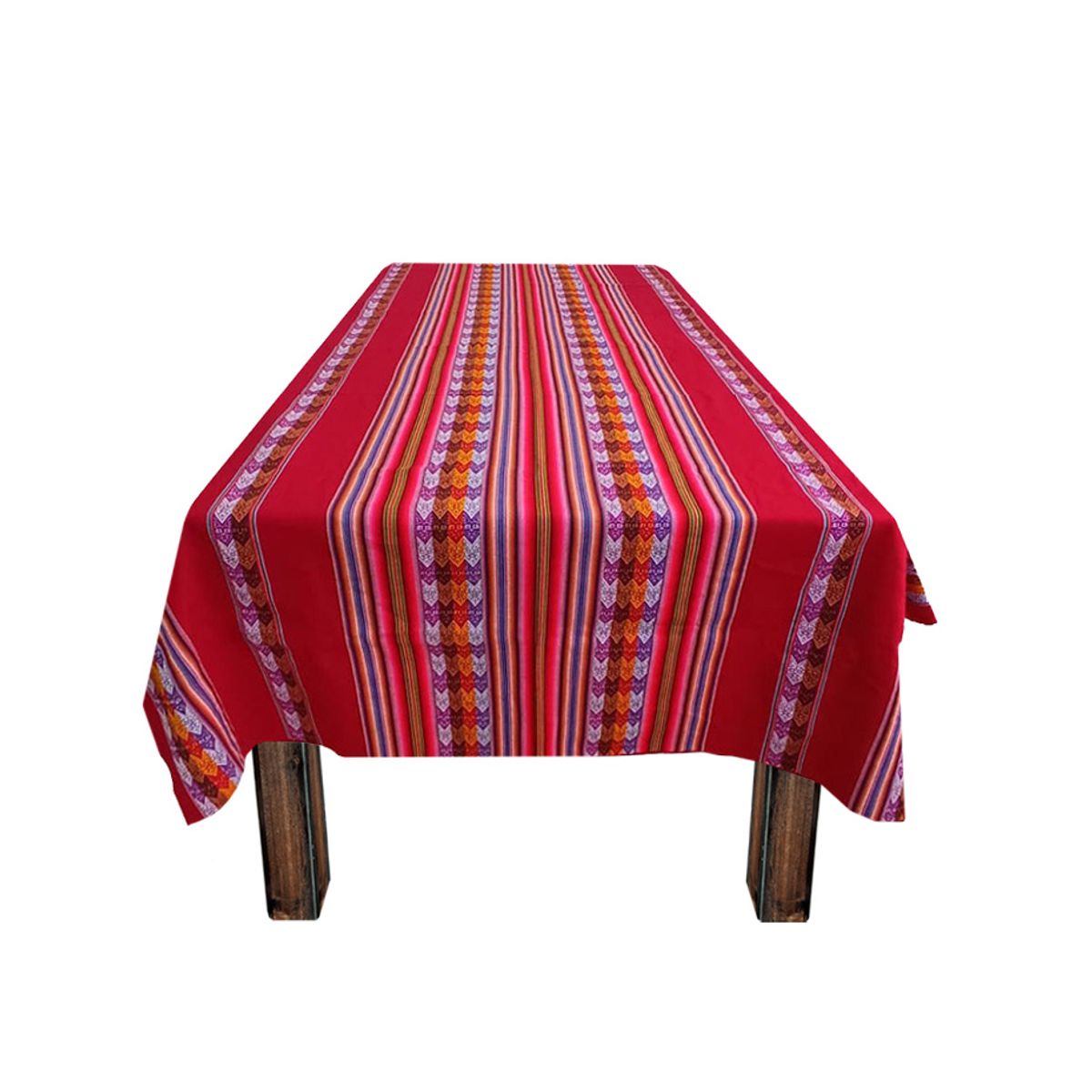 GENERICO - Manta Mantel Aguayo Andino 1.10 X 2.30 cm Decorativos Rojo