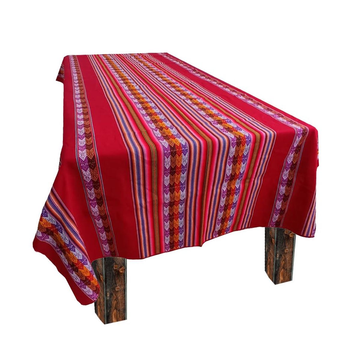 GENERICO - Manta Mantel Aguayo Andino 1.10 X 2.30 cm Decorativos Rojo