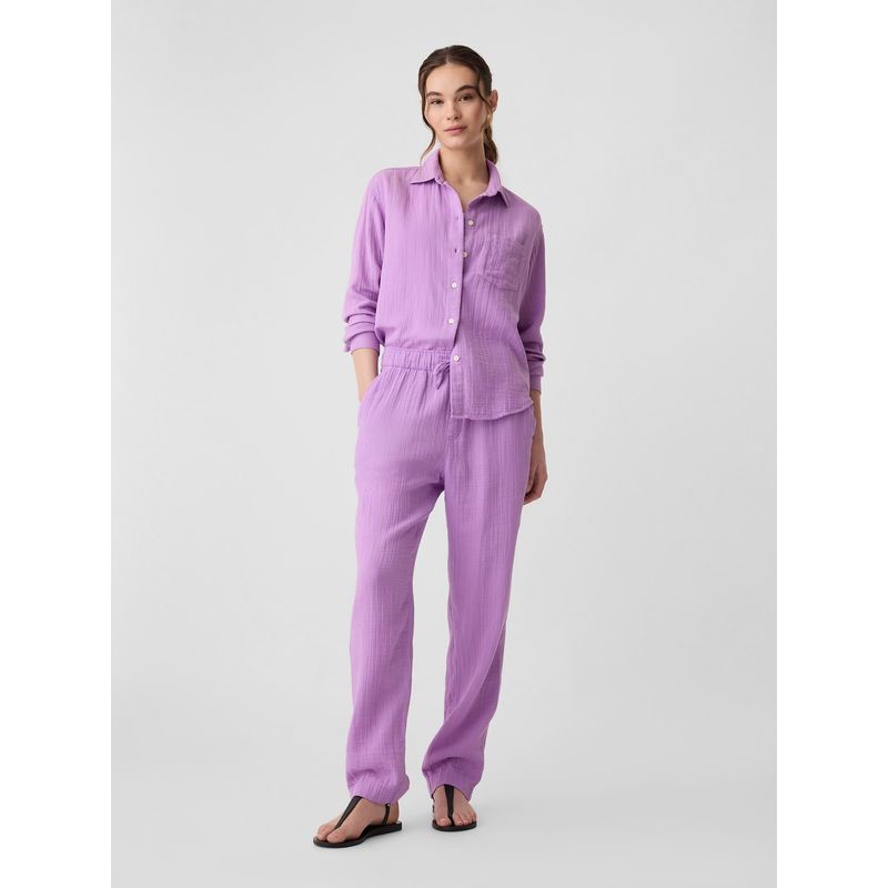 GAP - Pantalón Mujer Gasa Lila GAP_.