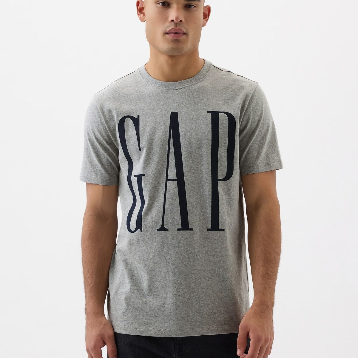 GAP - Polera Hombre Gap Logo V25 Manga Corta Gris