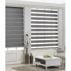 GENERICO - CORTINA ROLLER DUO DIA Y NOCHE COLOR GRIS 120X200CM