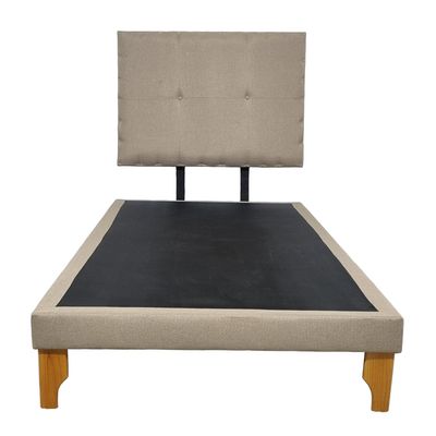 Imagen 2 del producto CAMA EUROPEA DE PLAZA Y MEDIA LINO BEIGE