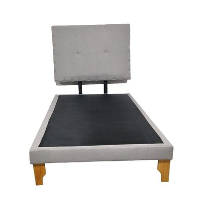 Imagen 2 del producto CAMA EUROPEA DE PLAZA Y MEDIA LINO GRIS CLARO