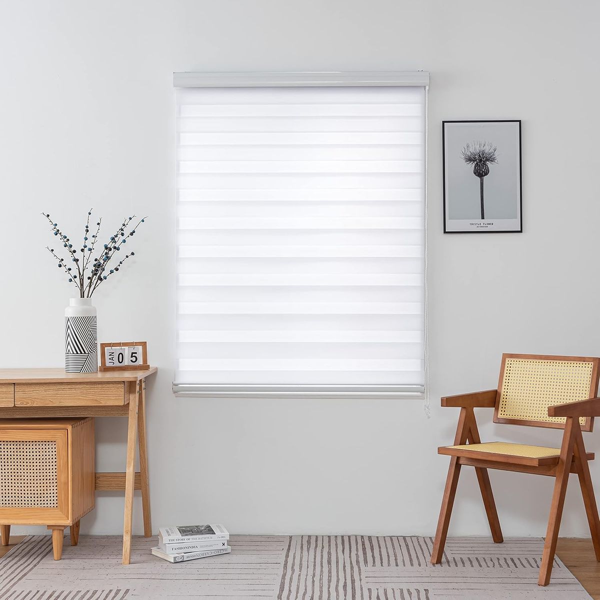 GENERICO - CORTINA BLANCO ROLLER DUO DIA Y NOCHE COLOR 120X200CM