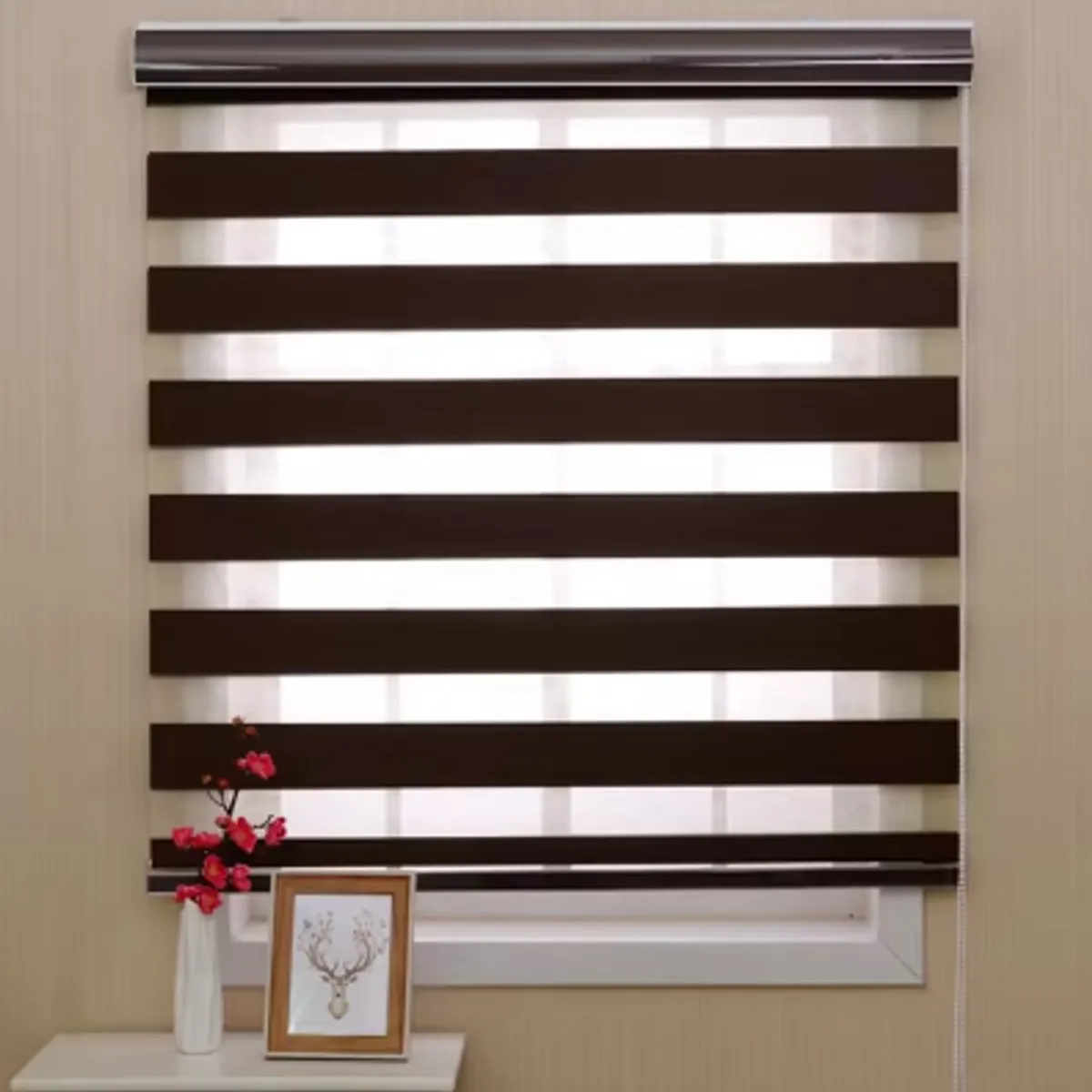 GENERICO - CORTINA CAFE ROLLER DUO DIA Y NOCHE COLOR 120X200CM