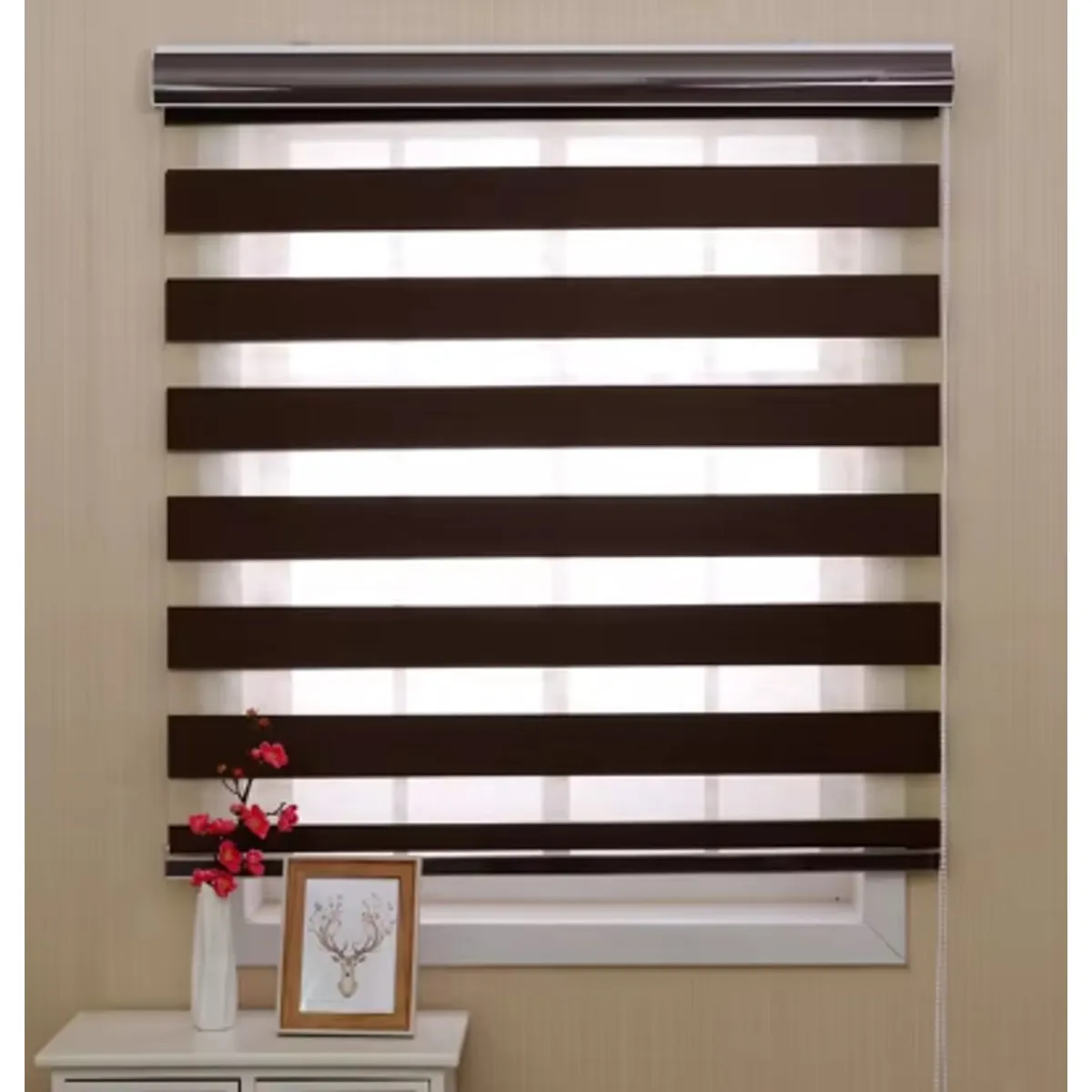 GENERICO - CORTINA CAFE ROLLER DUO DIA Y NOCHE COLOR 120X200CM