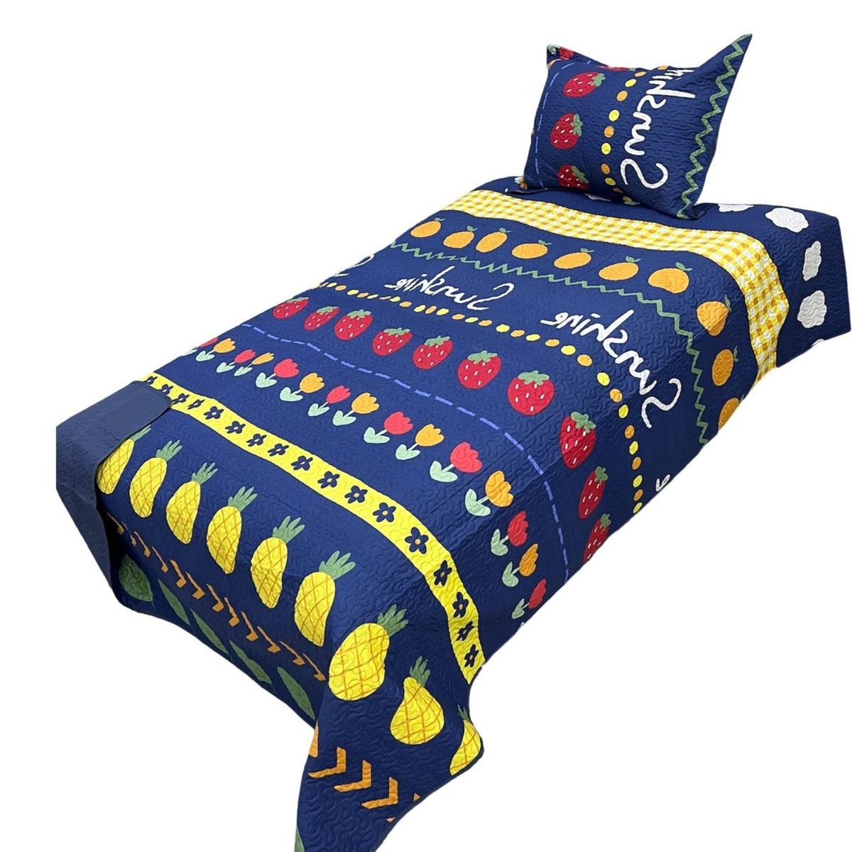 GENERICO - Cubrecama Quilt Ligero Primavera Verano de Niña Plz 12 H3