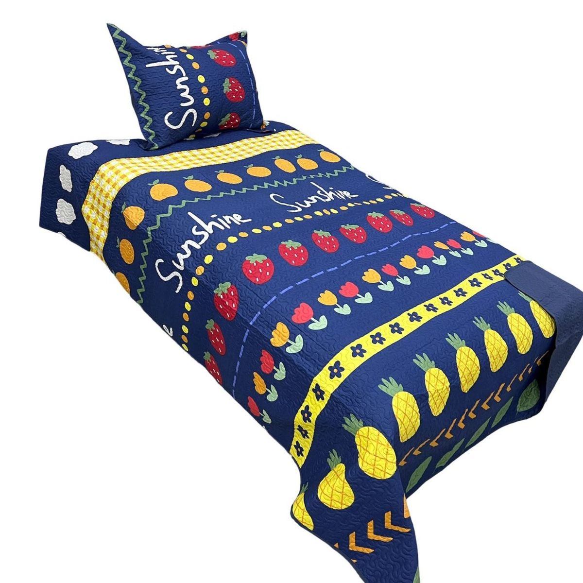 GENERICO - Cubrecama Quilt Ligero Primavera Verano de Niña Plz 12 H3