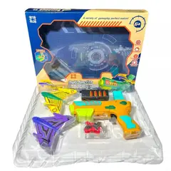 GENERICO - Pistola Juguete Cartucho Balin Suave Y Lanza Aviones Niños