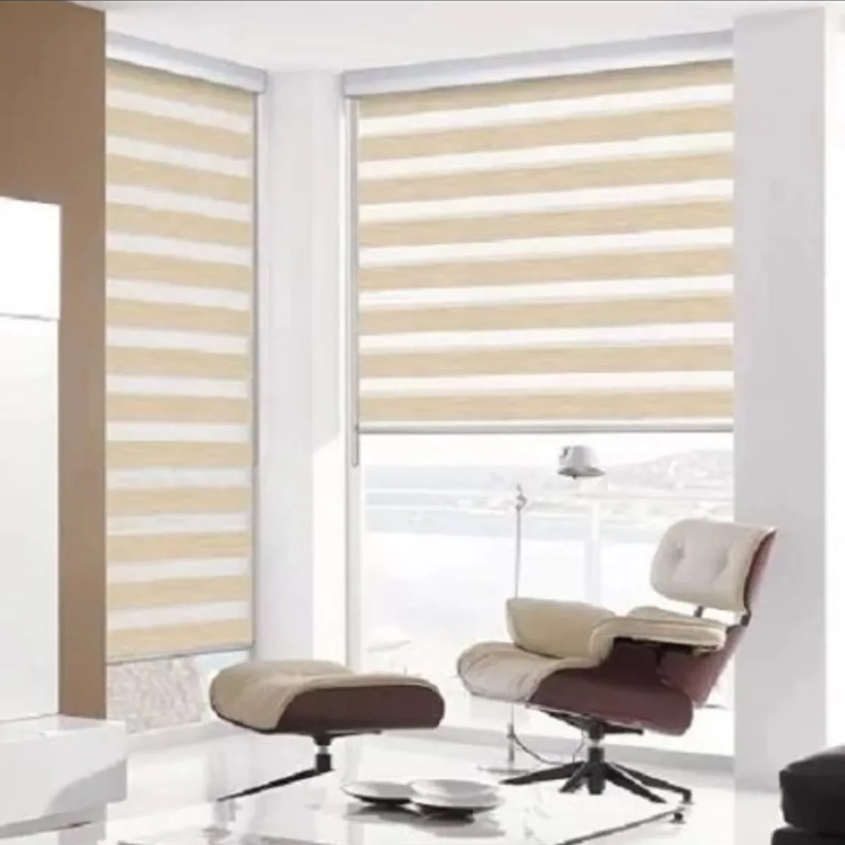 GENERICO - CORTINA BEIGE ROLLER DUO DIA Y NOCHE COLOR 100X200CM