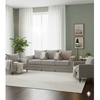 Living 311 Pompeya gris claro sofa 3 cuerpos + 2 poltronas resortes