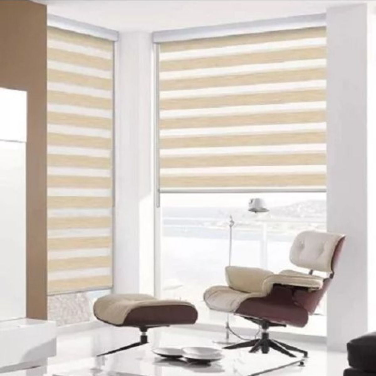 GENERICO - CORTINA BEIGE ROLLER DUO DIA Y NOCHE COLOR 80X200CM