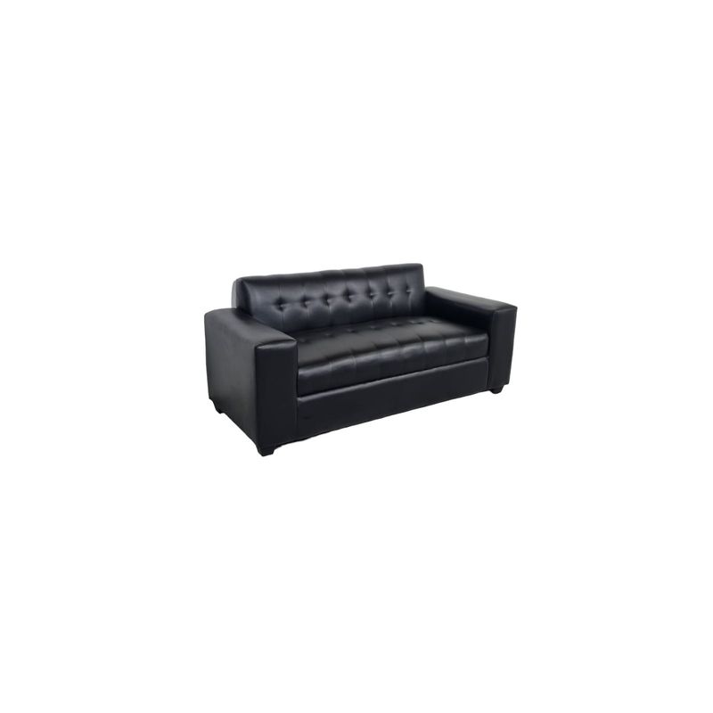 DISEÑOS VALESTRINI - SOFA TRES CUERPOS ECOCUERO NEGRO