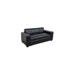 DISEÑOS VALESTRINI - SOFA TRES CUERPOS ECOCUERO NEGRO.