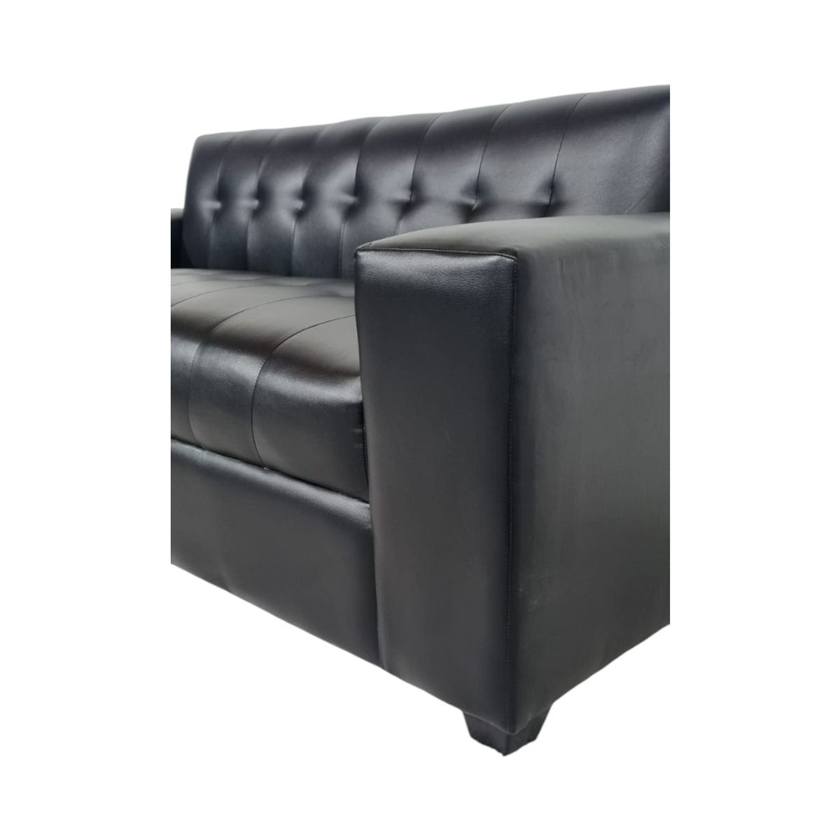 DISEÑOS VALESTRINI - SOFA DOS CUERPOS ECOCUERO NEGRO