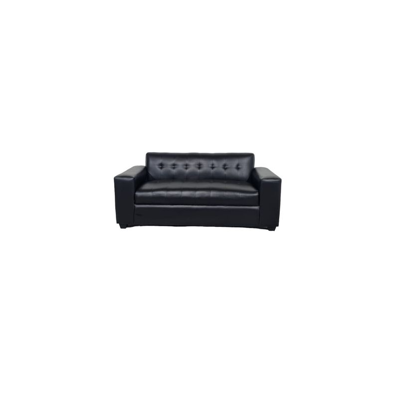 DISEÑOS VALESTRINI - SOFA DOS CUERPOS ECOCUERO NEGRO