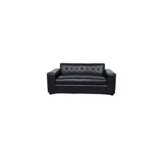 DISEÑOS VALESTRINI - SOFA DOS CUERPOS ECOCUERO NEGRO