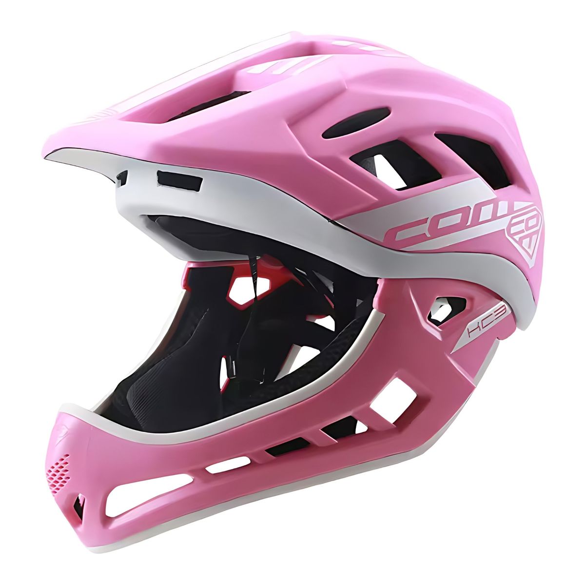 GENERICO - CASCO INTEGRAL NIÑAS COMSPORTS PINK GO 3-7 AÑOS