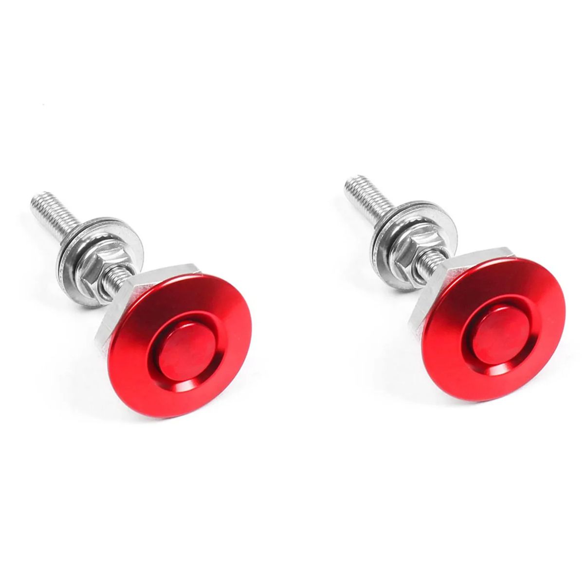 GENERICO - x2 Sujeta Parachoques Capot + Pulsador Quick Release ROJO