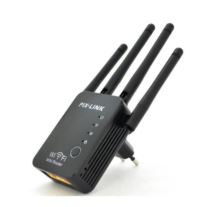 GENERICO - Repetidor Y Router Wifi, Pix-Link, 4 Antenas 300Mbps
