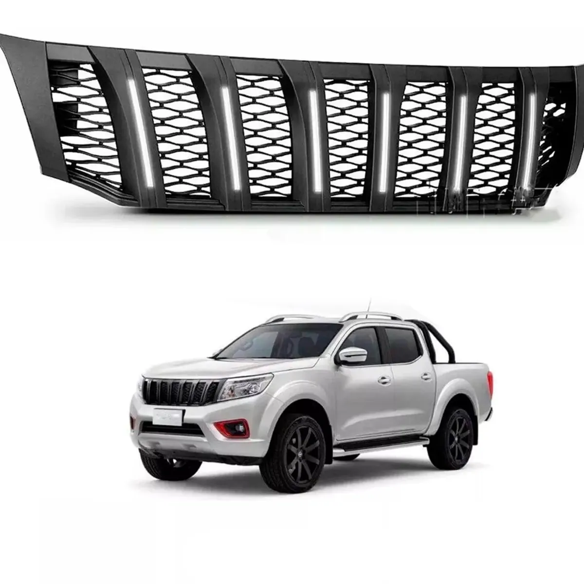 GENERICO - Máscara Nissan Np 300 + Full Led Front Grill 2016-21 Karvas