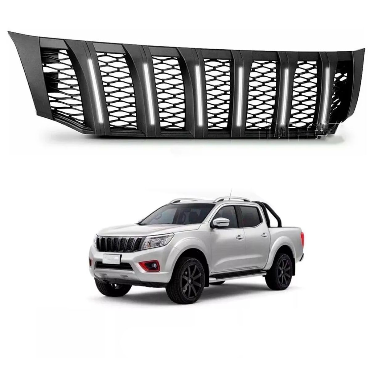 GENERICO - Máscara Nissan Np 300 + Full Led Front Grill 2016-21 Karvas