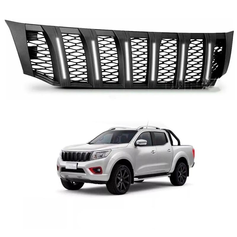 GENERICO - Máscara Nissan Np 300 + Full Led Front Grill 2016-21 Karvas