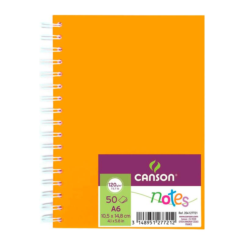 CANSON - Canson Notes A6 120Grs 50Hjs - 10x14 Naranja