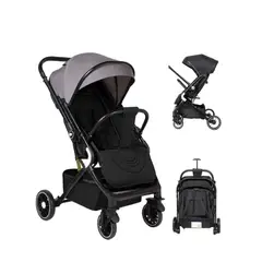 BABYMINE - Coche de Bebé Reversible Maleta SunCover Gris
