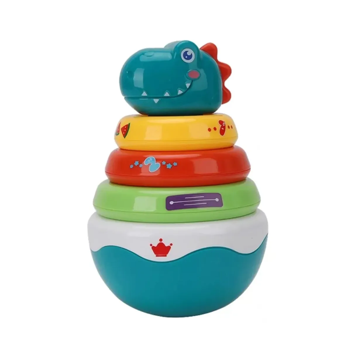 HUANGER - Dinosaurio Con Anillos Apilables Educativo Didáctico Bebés