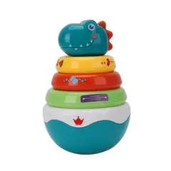 HUANGER - Dinosaurio Con Anillos Apilables Educativo Didáctico Bebés