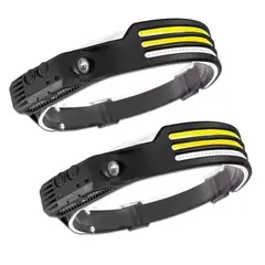 GENERICO - Pack 2 Linterna Minero Cintillo Frontal Bicolor 3 Led Luz