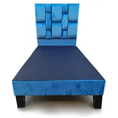 MUEBLES HVM - Base HVM Americana 1 Plazas + Respaldo Rolex Azul petroleo
